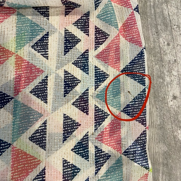 UMGEE Woman's 3/4 Sleeve Blouse Blue Multi color Sheer Top Size Large - Picture 5 of 5